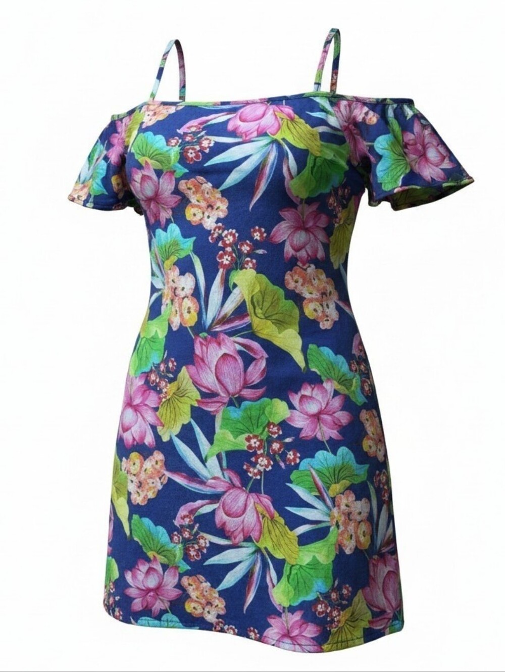 LA BLANCA | Tropical Floral Off Shoulder Cover-Up Dress Swim Cover Rayon | S